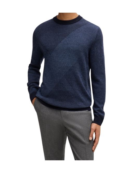 H-ECLAUS blue wool sweater BOSS | 50526845 H-ECLAUS 10265502.404